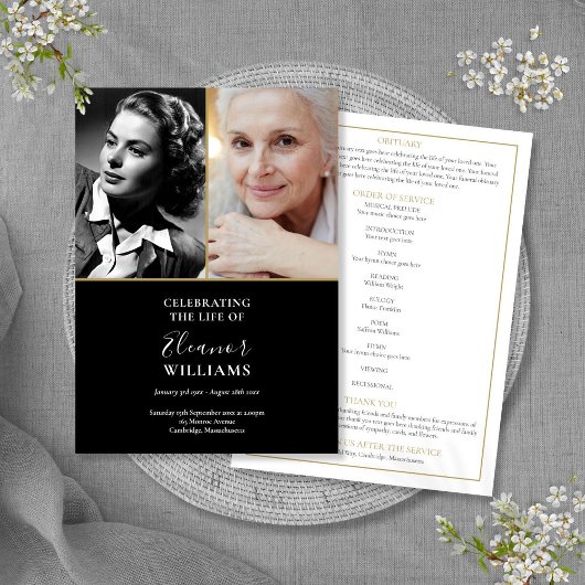 2 Foto Herdenkingsdienst Funeral Order Of Service Programmakaart