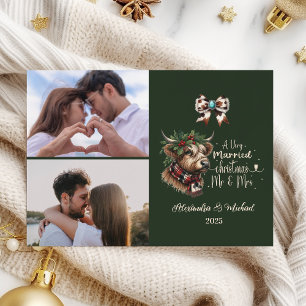2 Foto Highland Koe Merry Christmas Mrs. and Mr. Feestdagenkaart