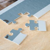 2 foto Home is kat of hond Voeg naam toe grijs Legpuzzel (Zijkant)