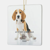 2 Foto Huisdier Hond Kat Mijn Eerste Kerstmis Keramisch Ornament (Links)