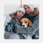 2 Foto Huisdier Hond Kat Mijn Eerste Kerstmis Keramisch Ornament (Achterkant)