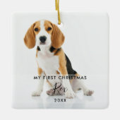 2 Foto Huisdier Hond Kat Mijn Eerste Kerstmis Keramisch Ornament (Voorkant)