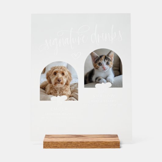 2 Foto Huwelijk Handtekening Drinken Acryl Bord (Voorkant)