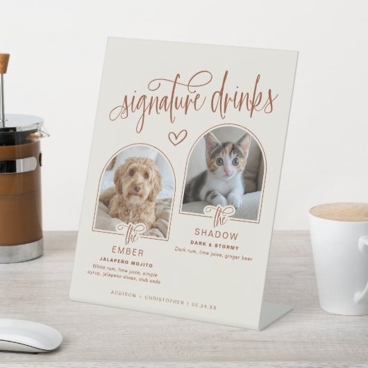 2 Foto Huwelijk Handtekening Drinken Reclamebord Met Voetstuk (Insitu)