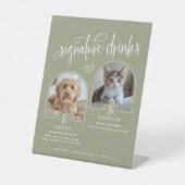 2 Foto Huwelijk Handtekening Drinken Reclamebord Met Voetstuk (Voorkant)