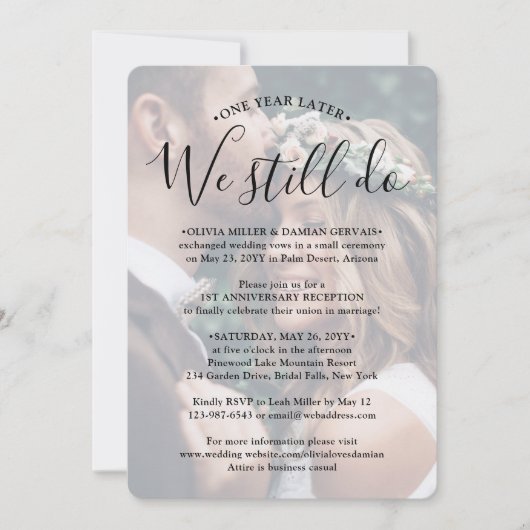 2 Foto Jubileum Reception We do Wedding Kaart (Voorkant)