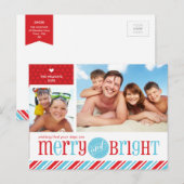 2 FOTO KERST BRIEFKAART :: vrolijk & helder 1 (Voorkant / Achterkant)