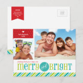 2 FOTO KERST BRIEFKAART :: vrolijk & helder 4 (Voorkant / Achterkant)