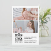 2 Foto Kerstboom Zwangerschapsaankondiging Feestdagenkaart (Staand voorkant)