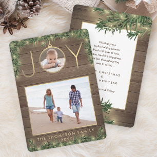 2 Foto Kerstboomornament Houten Vintage Met Slinge Feestdagenkaart