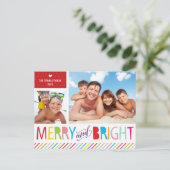 2 FOTO KERSTMIS BRIEFKAART modern vrolijk & helder (Staand voorkant)