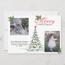 2 Foto Kerstmis & Groene Takken