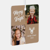 2 Foto Kinderen met witte keramische keramiek Metalen Ornament (Voorkant Rechts)