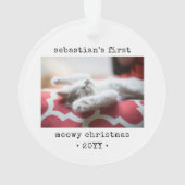 2 Foto Kitten's eerste Meowy Kerstmis Elk tekstpak Ornament (achterkant)