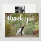 2 foto kleur + zwart & wit bruiloft dank u bedankkaart (Voorkant / Achterkant)
