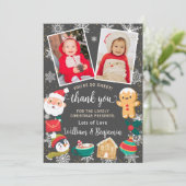 2 Foto Koekjes en Cacao Sneeuw Kerstfeest Bedankkaart (Staand voorkant)