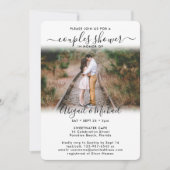 2 Foto Koppels Bruidsmeisjesfeest Chic Modern Scri Kaart (Voorkant)