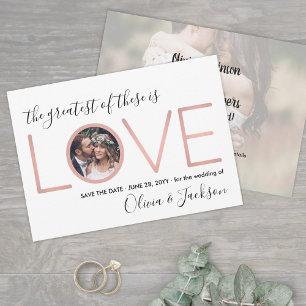 2 Foto Korintiërs Liefde Trouwen Bewaar de Datum Save The Date
