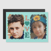 2 foto Liefde groene perzik magnetische kaart Uitnodiging (Voorkant / Achterkant)