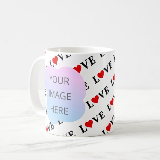 2 Foto LIEFDE Hart Creëer Uw Eigen Romantische LIE Koffiemok (Voorkant links)