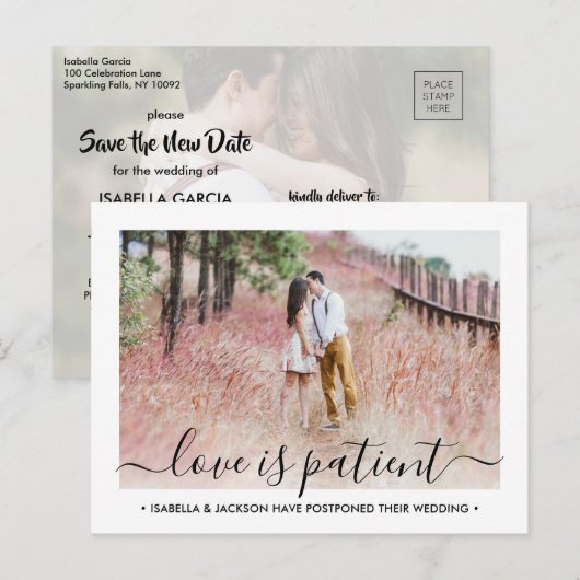 2 Foto-liefde is Patiëntenhuwelijk Verander de dat Aankondigingskaart (Voorkant / Achterkant)