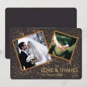 2 Foto Lijst Gold en Black Weddenschap Hartelijk d Bedankkaart (Voorkant / Achterkant)