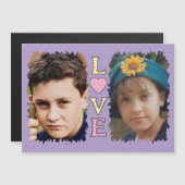2 foto Love geel roze magnetische kaart Magnetische Uitnodiging (Voorkant / Achterkant)