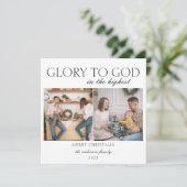2 Foto Luke 2:14 Glory Bible Kerstmis Feestdagenkaart (Staand voorkant)