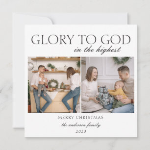 2 Foto Luke 2:14 Glory Bible Kerstmis Feestdagenkaart