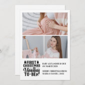 2 Foto Mama wordt kerstzwangerschap Feestdagenkaart (Voorkant / Achterkant)