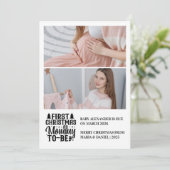 2 Foto Mama wordt kerstzwangerschap Feestdagenkaart (Staand voorkant)