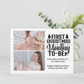 2 Foto Mama wordt kerstzwangerschap Feestdagenkaart (Staand voorkant)