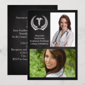 2 Foto Medical Caduceus Laurel Kaart (Voorkant / Achterkant)