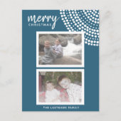 2 Foto - Merry kerstStippen - Soft Blue Feestdagenkaart (Voorkant)