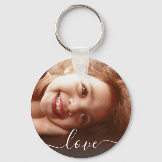 2 Foto met dubbelzijdige ronde Sjabloon Love Metal Sleutelhanger (Voorkant)