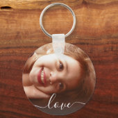 2 Foto met dubbelzijdige ronde Sjabloon Love Metal Sleutelhanger (Voorkant)