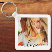 2 Foto met dubbelzijdige Sjabloon liefdestekst hoo Sleutelhanger (Voorkant)