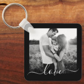 2 Foto met dubbelzijdige Sjabloon liefdestekst hoo Sleutelhanger (Voorkant)