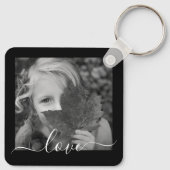 2 Foto met dubbelzijdige Sjabloon liefdestekst hoo Sleutelhanger (Achterkant)