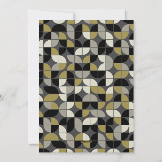 2 Foto met funky mid-eeuwse moderne boogpatronen Feestdagenkaart (Achterkant)