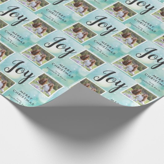 2 Foto met kerstfeestdag Cadeaupapier (Hoek)