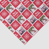 2 Foto met rood - Snowflakes voor fijne kerst Tissuepapier (Detail)