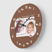 2 foto mijn familie bruin grote klok (Hoek)