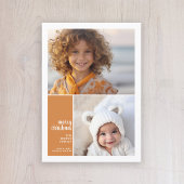 2 Foto Minimale kerst kerst terra cotta Feestdagenkaart