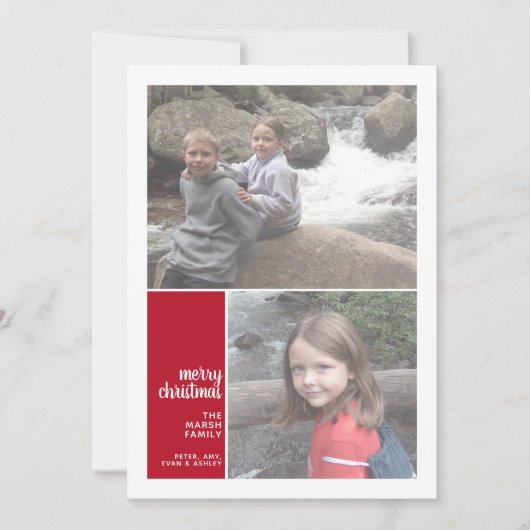 2 Foto: Minimale kerstkerst met kerstmis Feestdagenkaart (Voorkant)