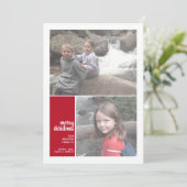 2 Foto: Minimale kerstkerst met kerstmis Feestdagenkaart (Staand voorkant)