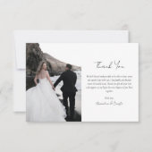 2 foto minimalistische bruiloft bedankkaart (Voorkant)