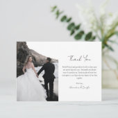 2 foto minimalistische bruiloft bedankkaart (Staand voorkant)