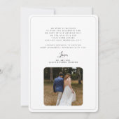 2 foto minimalistische elegante typografie bruilof bedankkaart (Achterkant)