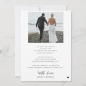 2 foto minimalistische kalligrafie script bruiloft bedankkaart (Achterkant)